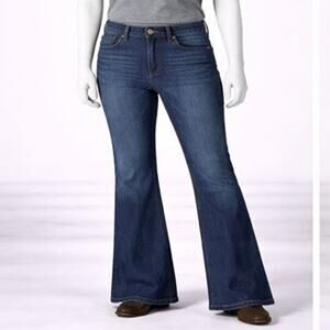 GAP Curvy Straight Super Flare Jeans Women’s 6/28A Dark Wash Denim